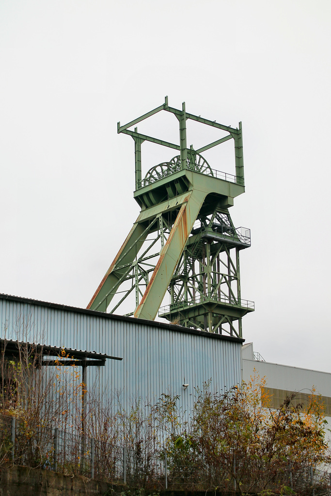 Zeche Robert Müser, Fördergerüst über Schacht Arnold (Bochum-Werne) / 20.11.2018