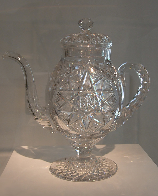 Meriden Cut Glass Coffee Pot in the Peabody-Essex Museum, June 2010