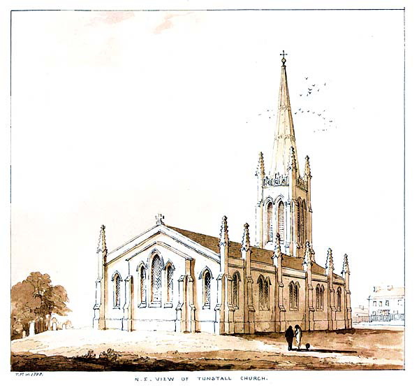 Christ Church, Tunstall, Stoke on Trent, Before Extension, and Removal of Spire