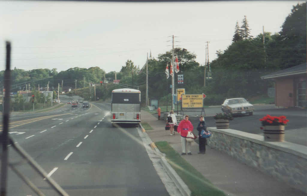 Acadian Lines 105 at Bedford, Nova Scotia - 7 Sep 1992 (Ref 173-24)
