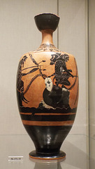 Terracotta Lekythos with Poseidon, Herakles, and Hermes Fishing in the Metropolitan Museum of Art, April 2017