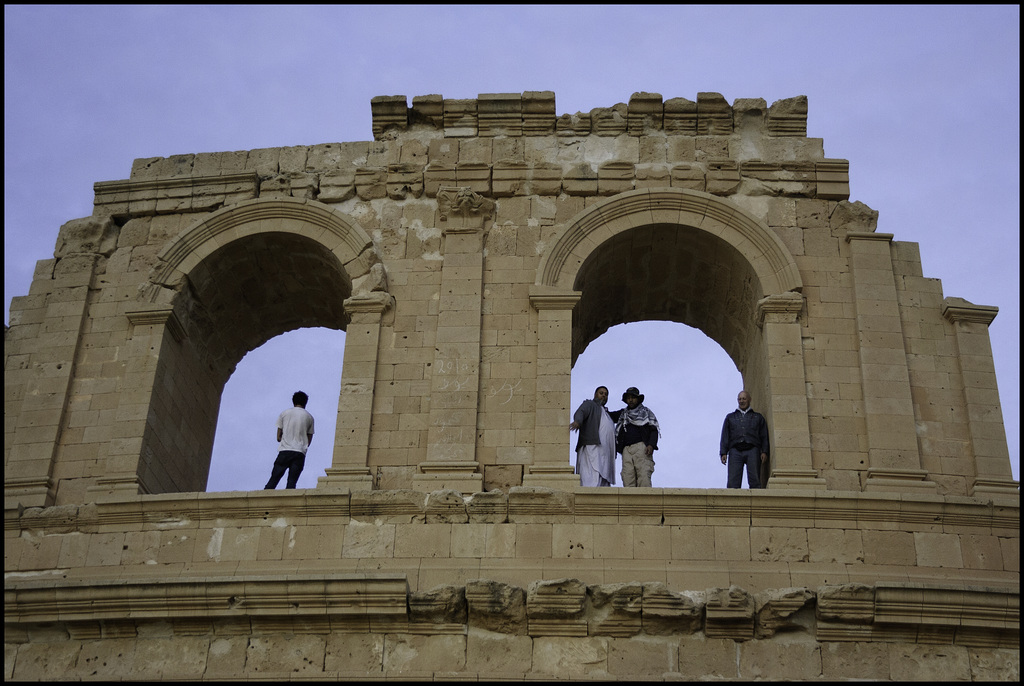 Through the arched windows