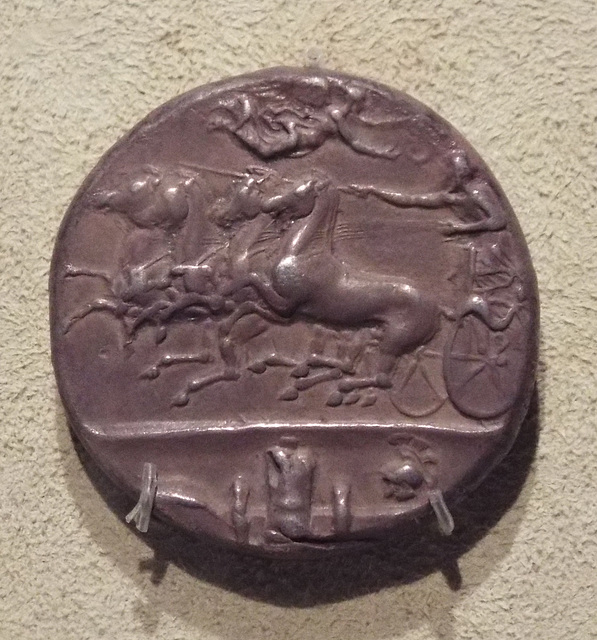 Dekadrachum with a Quadriga and Nike in the Virginia Museum of Fine Arts, June 2018