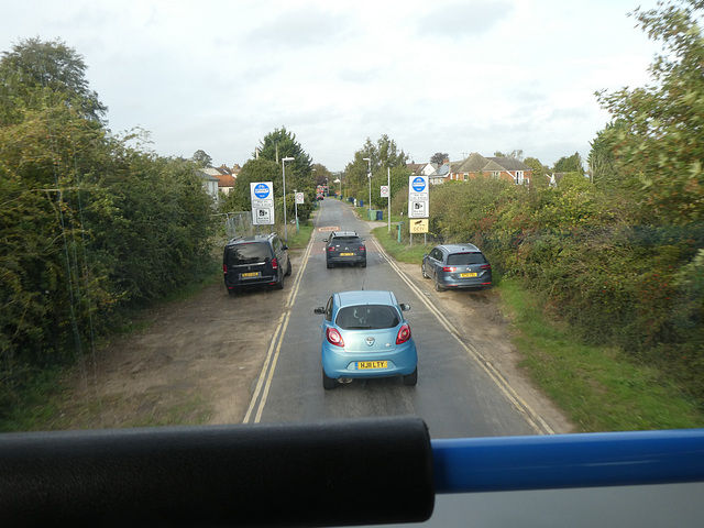 On board Stagecoach East 86012 (BV23 NRZ) on Wort's Causeway, Cambridge - 18 Oct 2023 (P1160751) On board Stagecoach East 86012 (BV23 NRZ) on Wort's Causeway, Cambridge - 18 Oct 2023 (P1160751)