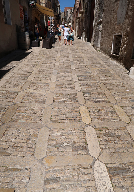 Slippery marble flagstones