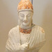 Beardless Man Wearing a Pointed Hat Terracotta Figurine in the Louvre, June 2013