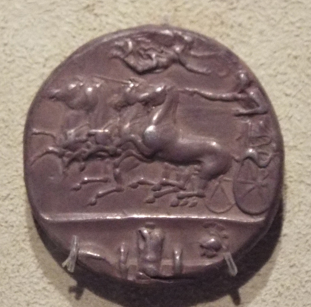 Dekadrachum with a Quadriga and Nike in the Virginia Museum of Fine Arts, June 2018