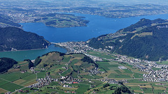 Blick auf den Vierwaldstättersee, vom Stanserhorn (Cabriobahn)