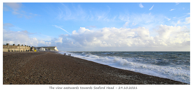 The view eastwards towards Seaford Head - 29 10 2021