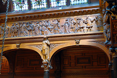 Carved frieze with fictional characters