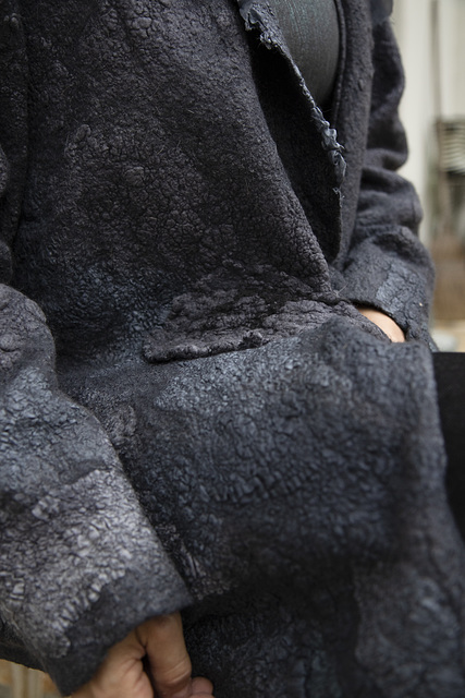 felt jacket - grey - detail