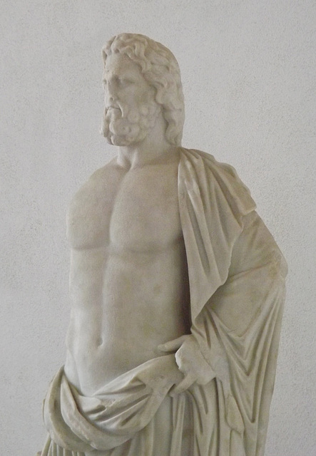 Detail of a Statue of Asclepius in the Museo Campi Flegrei, June 2013
