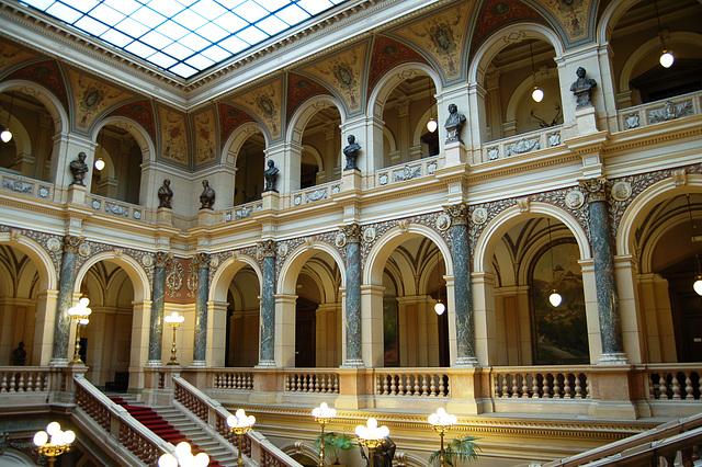 Staircase in National Museum, Wenceslas Square, Prague