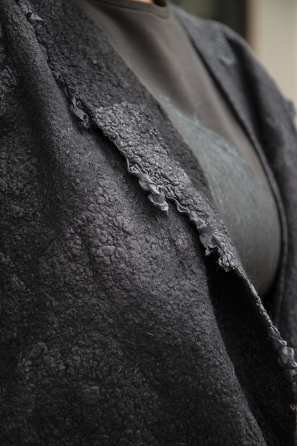 felt jacket - grey - detail