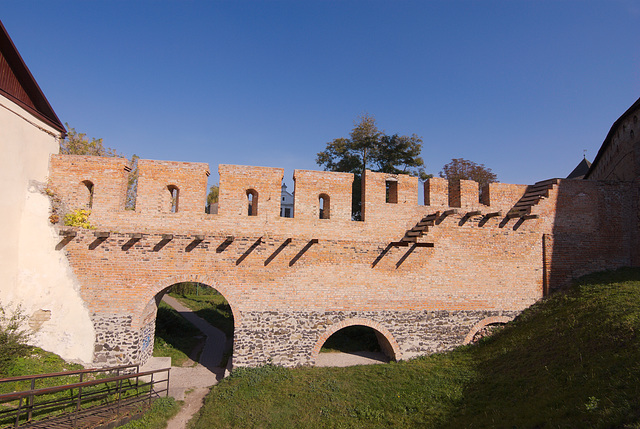 Wiederaufgebaute Mauer der Liubartas-Burg