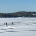 skiing on the lake