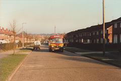 Eastern Counties TH910 (C910 BEX) in Bury St. Edmunds - 3 Jan 1987