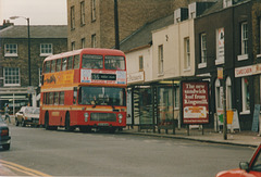 Eastern Counties VR196 (TEX 406R) in Bury St.Edmunds - Sep 1990