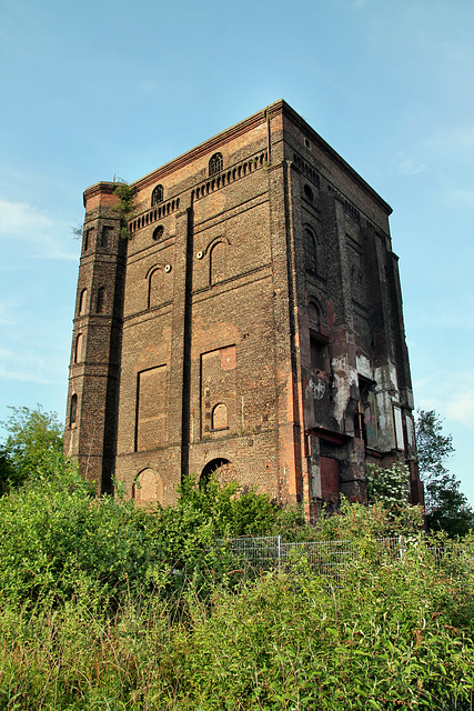 Zeche Unser Fritz 1/4, Malakowturm Schacht 1 von 1873 (Wanne-Eickel) / 21.05.2018