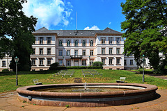 Park und Klinikgebäude auf dem Sachsenberg