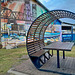 Bench and mural