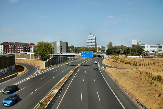 Blick auf die A59 (Duisburg-Dellviertel) / 19.08.2018