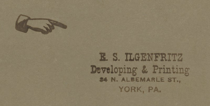 E. S. Ilgenfritz (1897-1937), Photo Developing and Printing, York, Pa.