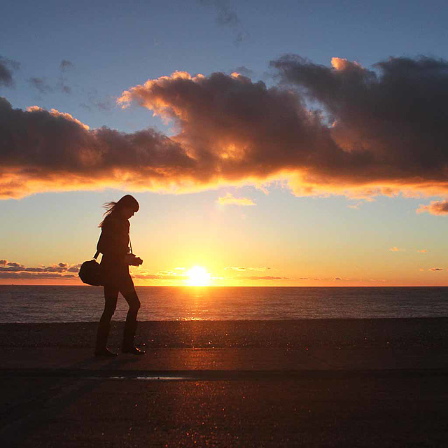 Silhouetted by the sunset - Seaford - 6.1.2015