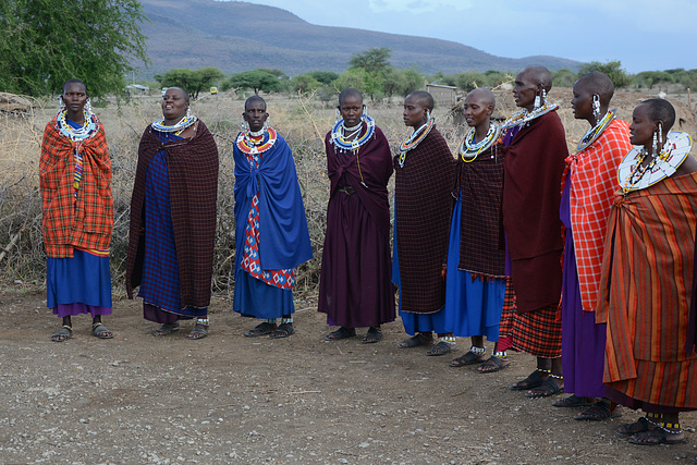 Maasai Women in Traditional Clothes