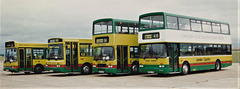 London Country South West East Lancs bodied Dennis buses at Showbus – 29 Sep 1996 (329-17)