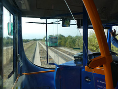 Stagecoach East buses on the Busway - 1 Sep 2022 (P1130107)