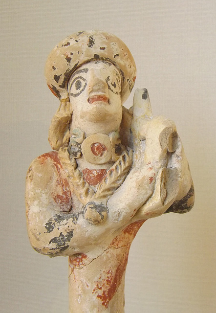 Detail of a Terracotta Musician with a Lyre in the Louvre, June 2013