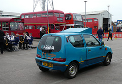 Fiat Seicento TIG 2504 in Arriva blue livery at Morecambe - 25 May 2019 (P1020341)