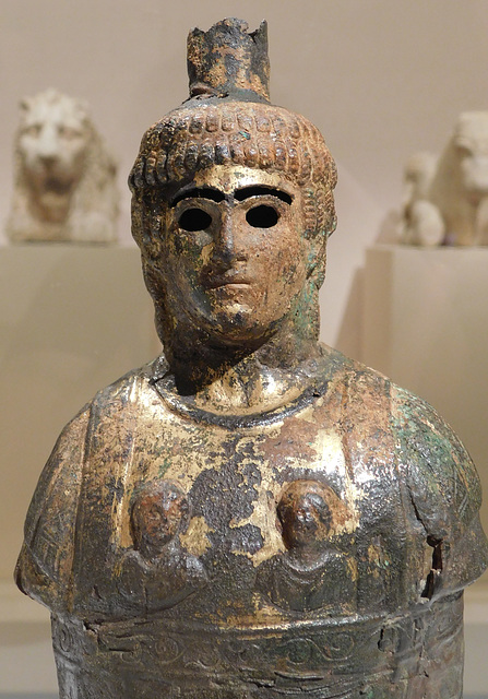 Detail of a Bust of Mercury Heliopolitanus in the Metropolitan Museum of Art, June 2019