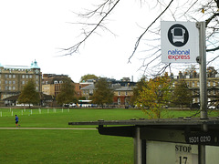 National Express coach stop sign in Cambridge - 14 Nov 2024 (P1200285)