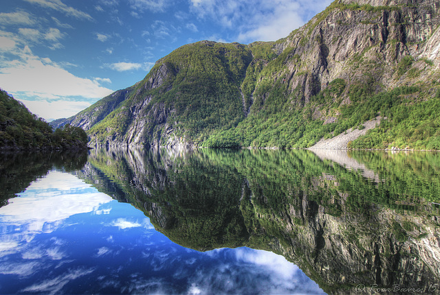 Åkrafjorden seen from Fjæra.