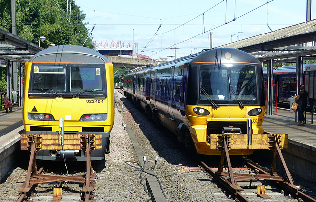 Two EMU Classes at Bradford Forster Square - 15 July 2015