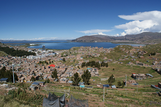 View Over Puno And Lake Titicaca