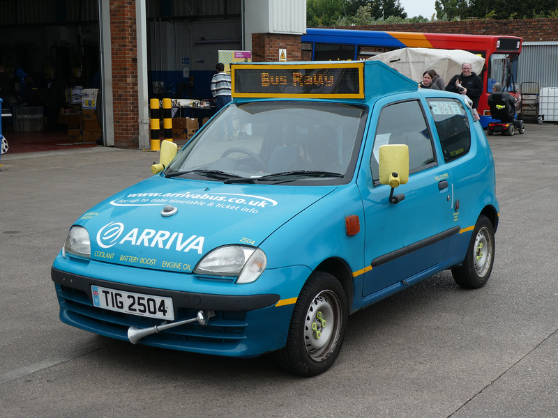 Fiat Seicento TIG 2504 in Arriva blue livery at Morecambe - 25 May 2019 (P1020340)