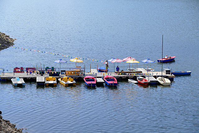 Mit dem Bötchen- , dem Tretboot fahren oder das/die Paddel schwingen