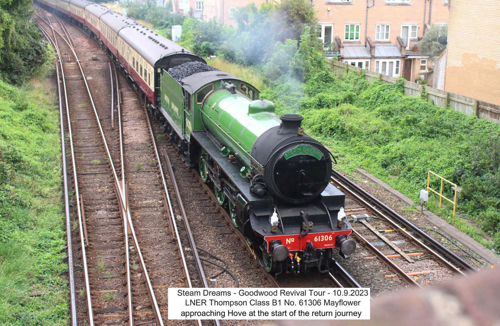 61306 Mayflower approaching Hove on the return journey 10 9 2023