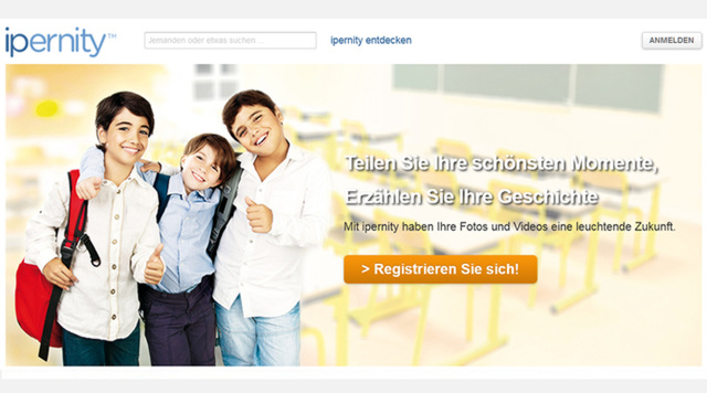 Homepage of the former ipernity (example)