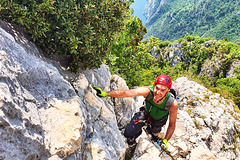 Climbing to Cima Rocca