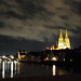 Regensburg Night Shot - Cathedral View from Iron Footbridge