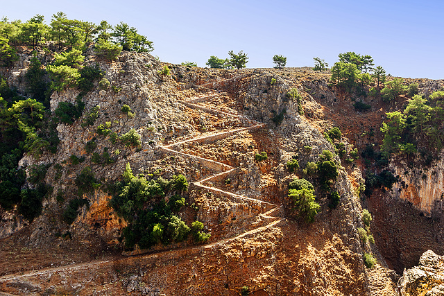 Hiking through Aradena Gorge