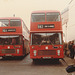 Bury St. Edmunds bus station ECOC VR206 and VR240 plus Cambus 720 (ex ECOC VR210) - March 1985