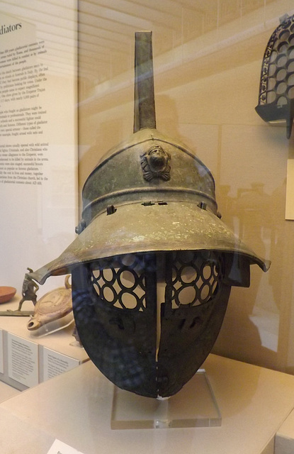 Bronze Helmet of a Murmillo in the British Museum, April 2013