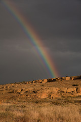 Rainbow over the Chaco Canyon ruins