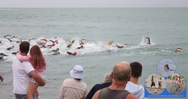 SC Triathlon 2021 The start of the sprint Seaford 21 8 2021