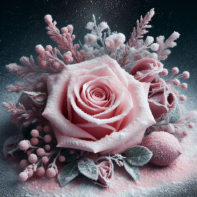 La rose givrée ************IA-KI pour Angélique**********